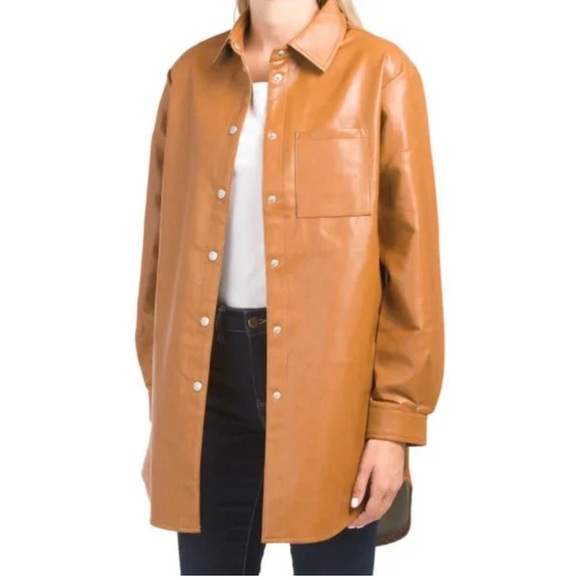 BAGATELLE Collection Faux Leather Shacket - Picture 5 of 13